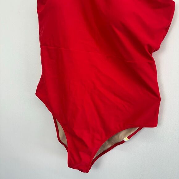 Summersalt Women’s The Ruched Sidestroke Bright Vibrant Red One Piece Swimsuit - Picture 5 of 5